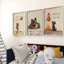 CCZ Vintage Astronaut Nursery Canvas Wall Art Space Explore Picture Wall Decor Dream Big Little One Poster Cute Dog Toddler Painting Print Artwork for Kids Boys Room Bedroom Playroom Decor, Unframed (24L"x16W")