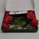 20PCS Artificial Red Roses, 3.9'' Silk Flower Head Fake Red Rose with Long Stems, Realistic Faux Roses Bouquet for DIY Wedding Home Party Office Decoration