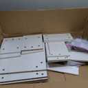 48 Inch Computer Desk with Drawers Power Outlets and 5-Cubby Hutch-White, CB10530US-WH