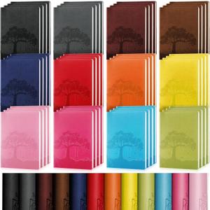 TaoBary 48 Pcs Pu Leather Journals Notebook Bulk Colorful Tree Life Lined Journal Notebook Soft Pu Leather Cover Ruled Writing Notebook for Writing School Office Home 128 Pages (3.7 x 5.7 Inch)
