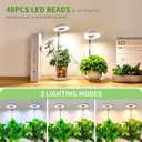 Brightown Plant Grow Light, LED Growing Light for Indoor Plants, 2 Head 96 LED Adjustable Height Growing Lamp with Timer, 3 Dimmable Brightness Levels, Low Safe Voltage, Perfect for Small Plants (1-Pack, White)