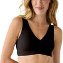 True & Co True Body Lift V Neck Bra (Large, Black)