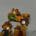 Gift Boutique Thanksgiving Mini Figurines Set of 4 - Fall Harvest Teddy Bears & Scarecrow Resin Tabletop Centerpiece with Pumpkin, Sunflower & Wheat
