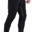 FIRSTGYM Mens Joggers Sweatpants Slim Fit Workout Training Thigh Mesh Gym Jogger Pants with Zipper Pockets (Black, XL)