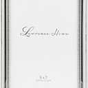 Lawrence Frames 510757 Metal Picture Frame Silver-Plate with Delicate Beading, 5 by 7-Inch, 5x7