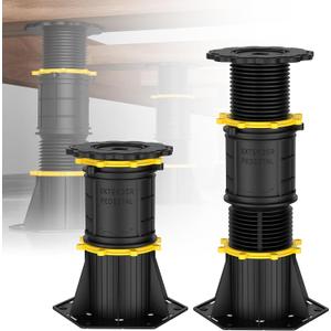 2 Pcs Adjustable Height Bed Support Legs, 8.5-13 inch, Black Plastic, Bed Frame/Bed Center Slat Support, Reinforcement Parts