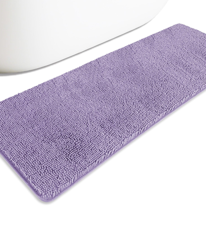 Bathroom Runner Rug 20 x 48 Non Slip – Extra Long Bath Mat | Absorbent and Washable Thick Chenille Runner Rug for Bathroom, Shower, Tub, Sink (Lavender)