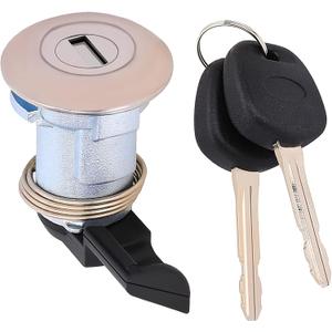 Fuel Door Lock Cylinder with 2 Keys Compatible with 1995-2004 Toyota Tacoma 2000-2003 Tundra Replace 69058-35140, 69058-29016, Fuel Filler Lid Lock Cylinder