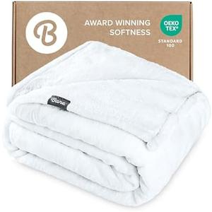 Bare Home Fleece Blanket - Twin/Twin Extra Long - Ultra-Soft Lightweight for Bed, Sofa, and Couch - Luxury Microplush - Cozy Warm Blanket (Twin/Twin XL, White)