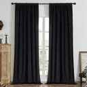 Joydeco Black 100% Blackout Curtains 108 Inch 2 Panels, Luxury Thermal Insulated Black Velvet Curtains for Bedroom Living Room, Soundproof Blackout Window Drapes, Rod Pocket & Back Tab (52W x 108L)