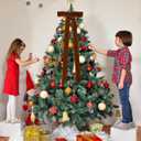 6Pcs Velvet Christmas Swag Ribbons Bow 29.5'' x 9.8'' Vintage Large Velvet Christmas Wreath Bows Christmas Tree Topper Bows for Xmas Garland Staircase Home Door Outdoor Decorations