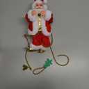 Climbing Santa Claus Christmas Ornament Xmas Decoration Climbs Up and Down Climbing on Beads Moving Figure Xmas Ornament, Animated Electric Santa Claus on Rope, Musical
