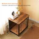 DWANTON Dog Crate Furniture with Cushion, Wooden Kennel Table with Double Doors, Indoor Dog House, Small/Medium/Large Size, 27.2" L, Warm Brown
