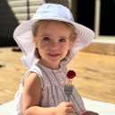 Toddler Baby Sun Hat Kids Summer Beach Essentials Adjustable Beach Hats with Bucket Wide Brim for Boys Girls Age 0-14 Years