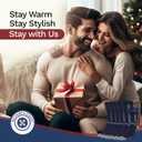 Buttons & Pleats Wool Socks for Men & Women Merino Thermal Warm Cozy Winter Boot Sock (Black)