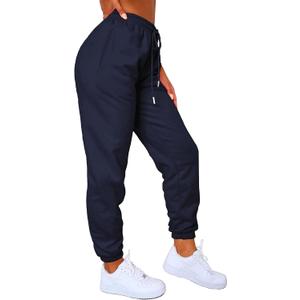 Waitfairy Sweatpants Women - Joggers for Women High Waist Baggy Sweat Pants for Womens Joggers with Pockets (X-Large, Navy Blue)