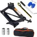 Car Scissor Jack Kit with Lug Wrench & Ratchet Wrench,2T Car Jack Kit for Cars Lifting & Tire Changing, Heavy Duty Scissor Jacks for Cars Tools Lift Range from 3.93" to 15.35"
