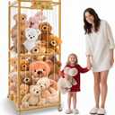 Large Stuffed Animal Storage, 550L Wood Plush Toy Storage With Wheels, Kids Plushies Storage With Thicker Elastic Band, Stuffed Animal Organizer For Playroom, Bedroom, Nursery(22.5in*22.5in*66.4in)