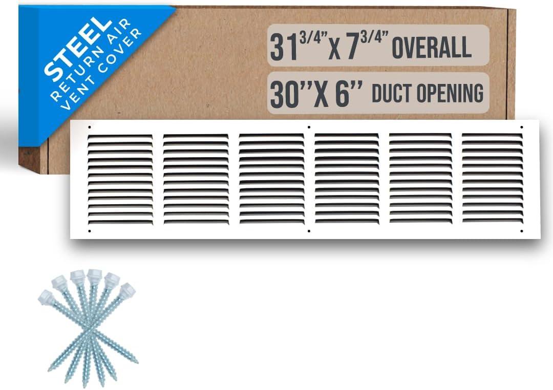 Fits 30x6 Duct Opening | Steel Return Air Grille by Handua