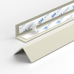 2-Pack Off-White PVC Corner Guards, Self-Adhesive Wall Corner Protectors, 0.98" x 0.98" x 39.4", Peel-and-Stick Edge Guards for Walls, Doors & Tables in Home, Office & Commercial Spaces