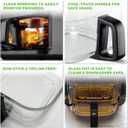 Nutrichef 5.8 Quart Air Fryer | 8-1 Preset Cook Modes | Transparent Fry Bowl for Best Cooking Results | Cook Shrimp, Steak, Fries, Wings, Chicken & More | Precise Temperature Control & Time | Grey