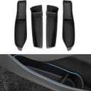 Shademax Set of 4 Car Door Organizer Tray for Tesla Model Y Juniper 2026 2025 Front& Rear Door Side Storage Box for New Model Y Juniper Accessories 2026 Slot Pockets Organizer Insert TPE Material