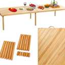 80"x30" Boho Wooden Picnic Table, Portable Outdoor Low Picnic Table with Adjustable Legs 13" & 16" for Floor Seating, Beach, Camping, BBQ, Backyard, 80x30in Seating for 12 People