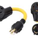 ONETAK NEMA L14-30P to 14-30R 120V/240V 30 Amp 4 Prong Male Plug Twist Lock to 4 Prong Female Receptacle Dryer Welder EV Charger RV Generator Power Cord Adapter