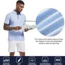 Men's Polo Shirts Short Sleeve Cotton Blend Moisture Wicking Dry Fit Performance Collared Golf Shirts for Men (Blue, XXXL)