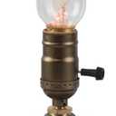 OuXean Vintage Table Lamp, Industrial Nightlight Steampunk Desk Lamp with E26 Antique Lamp Holder for Bedroom Living Room Home Art Display Cafe Bar Studio Antique Decor, Push Button(Without Bulb)