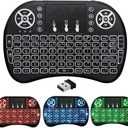 2.4G Mini Wireless Keyboard with Touchpad Mouse, Upgraded Multi BRG Backlight Memory, Portable Wireless Keyboard with USB Receiver Remote Control for Android Smart TV Box Pad Windows Mac:i8