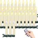 30 PCS Flickering Christmas Tree Candle Lights, Clip on Candles for Christmas Tree Battery Operated with Remote Timer, Flameless LED Window Candles for Home Christmas Party Decoration