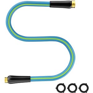 Short Garden Hose 5/8 5FT: Burst-Resistant Water Hose with Sturdy Brass Fittings - Lead-Free Hose for Car Washing Pet Bathing - Lightweight for Outside Campers RV, Car Wash, Watering, Green