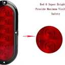 NPAUTO 2Pcs 6" Oval Trailer Tail Lights Red 6 LED Stop Turn Brake Light Trailer Marker Lights Flush Mount for RV Truck Boat Trailer Waterproof