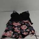 Aleumdr Tankini Swimsuit for Women Athletic 2 Piece Tummy Control Bathing Suit Modest Swim Tank Top with Shorts Flora Black XX-Large