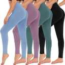 4 Pack Leggings for Women - High Waisted Tummy Control Yoga Pants for Workout Gym Black Leggings Plus Size Dance XL
