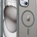 zapica Magnetic for iPhone 15 Case & iPhone 14 Case, [Compatible with MagSafe] [Military Grade Drop Protection] Translucent Matte Shockproof Anti-Scratch Phone Cover, Dark Gray