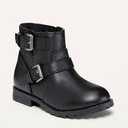 Faux-Leather Moto Boots for Toddler Girls 8