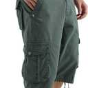 BEST SOUTH Men's Long Cargo Shorts Casual Below Knee 13 Inches Capri Shorts Relaxed Fit with Pockets (38, Light Green)