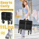 Wagons Carts Foldable - Collapsible Wagon 360Lbs, Folding Wagon Cart with Wheels, Foldable Wagons Portable for Groceries, Sports, Camping, Storage, Travel, Shopping -Jet Black