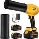 Leaf Blower Cordless with Battery and Charger, 500,000 RPM, Extended Nozzle, Lightweight Handheld Design, Turbo Jet Blower for Patio Cleaning (yellow)