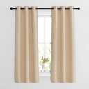 NICETOWN Blackout Curtain Panels for Living Room - Window Treatment Thermal Insulated Solid Grommet Vertical Drapes Window Treatments for Bedroom (Biscotti Beige, Set of 2, 37 by 63 Inch)