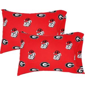 Georgia Bulldogs Red Standard Pillow Case