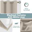 BGment Cashmere Blackout Curtains for Bedroom 72 Inch Long, Thermal Insulated Bedroom Curtains Noise Reduction Room Darkening Window Drapes for Living Room, Each Grommet Drape 42 Wide, 2 Panels