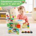 Activity Table for 1 Year Old Montessori Educational Learning Toys for 1 2 Year Old Girls Boys Toddlers Baby 12-18 Months 1st First Birthday Gifts 10 in 1 Wooden Bead Maze Sensory Center Toys