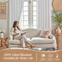 LAMIT 100% Blackout Short Linen Curtains, 48 Inch Length Linen Textured Thermal Curtains Back Tab and Rod Pocket Neutral Panels with White Liner for Small Window, 2 Panels, 42 x 48 Inch, Light Grey