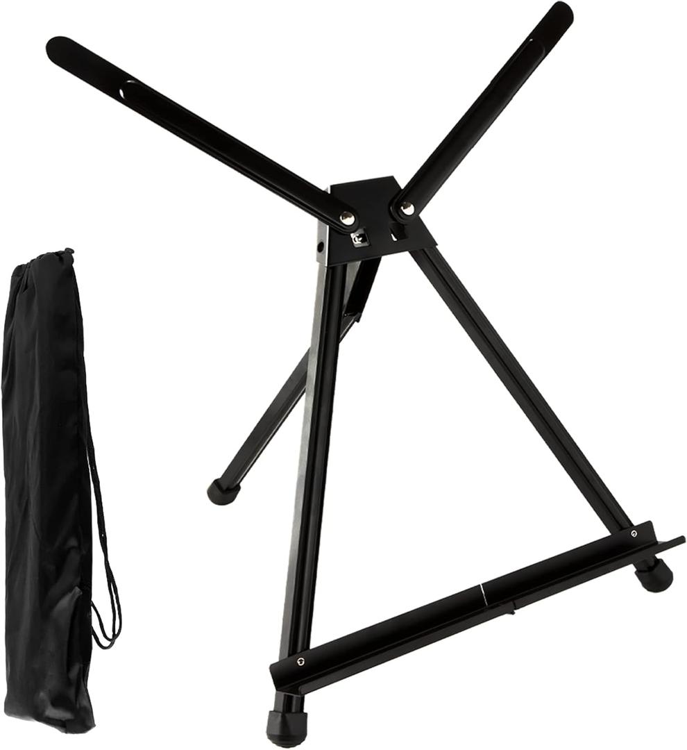 SoHo Urban Artist Black Aluminum Tabletop Easel Stand, Portable Easel for Display, Painting Canvas and More, Set of 1