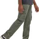 Wrangler Authentics Boys' Cargo Pant, Olive, 14 Husky