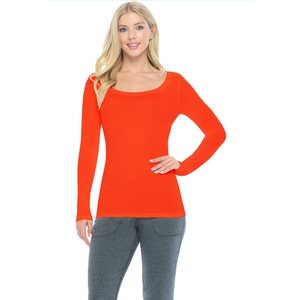Natural Uniforms Women's Long Sleeve Extra Wide Scoop-Neck T-Shirt Under Scrub L