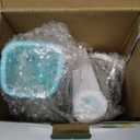 Manual Rotary Cheese Grater Round Vegetable Potato Carrot 3 Interchangeable Cheese Grater Mandoline Slicer with Power Suction Base "Blue"